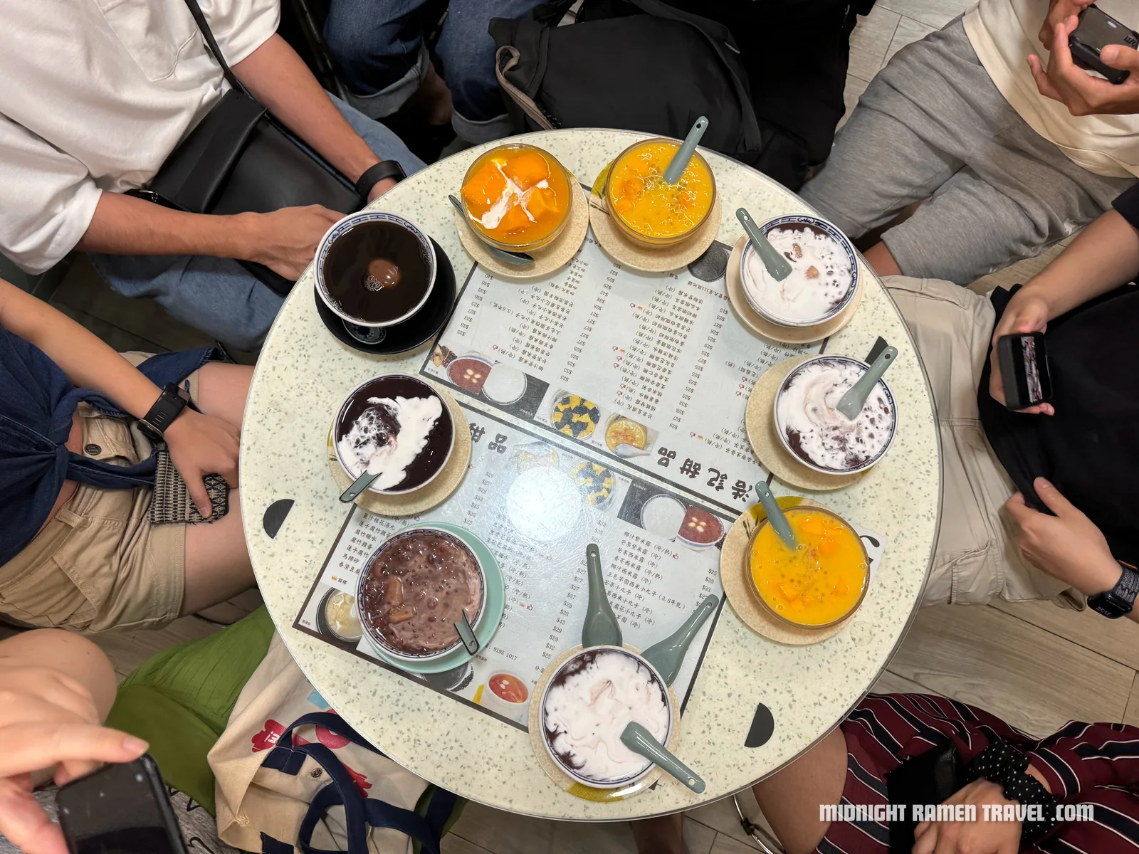hong kong cantonese dessert bowls overhead