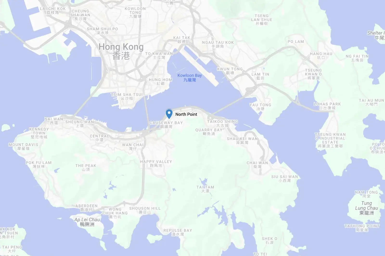 Map of North Point in Hong Kong