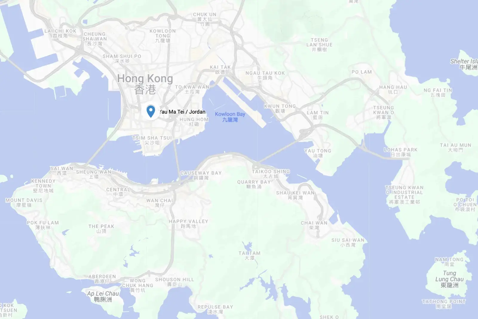 Map of Yau Ma Tei and Jordan in Hong Kong